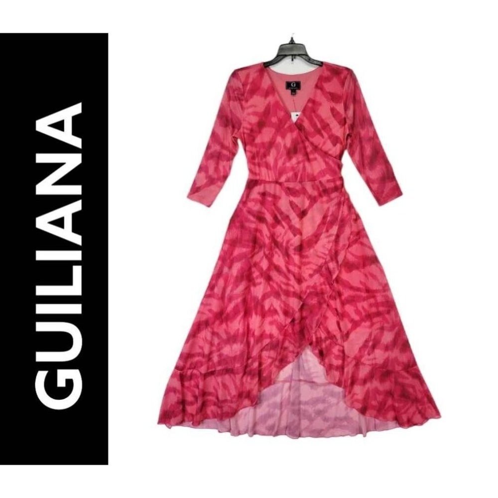 Giuliana Women Red  Size Small Long Sleeves Hi n Lo Swing Flare Casual Dress New